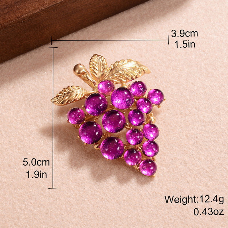 Colorful Grape Shape Brooch