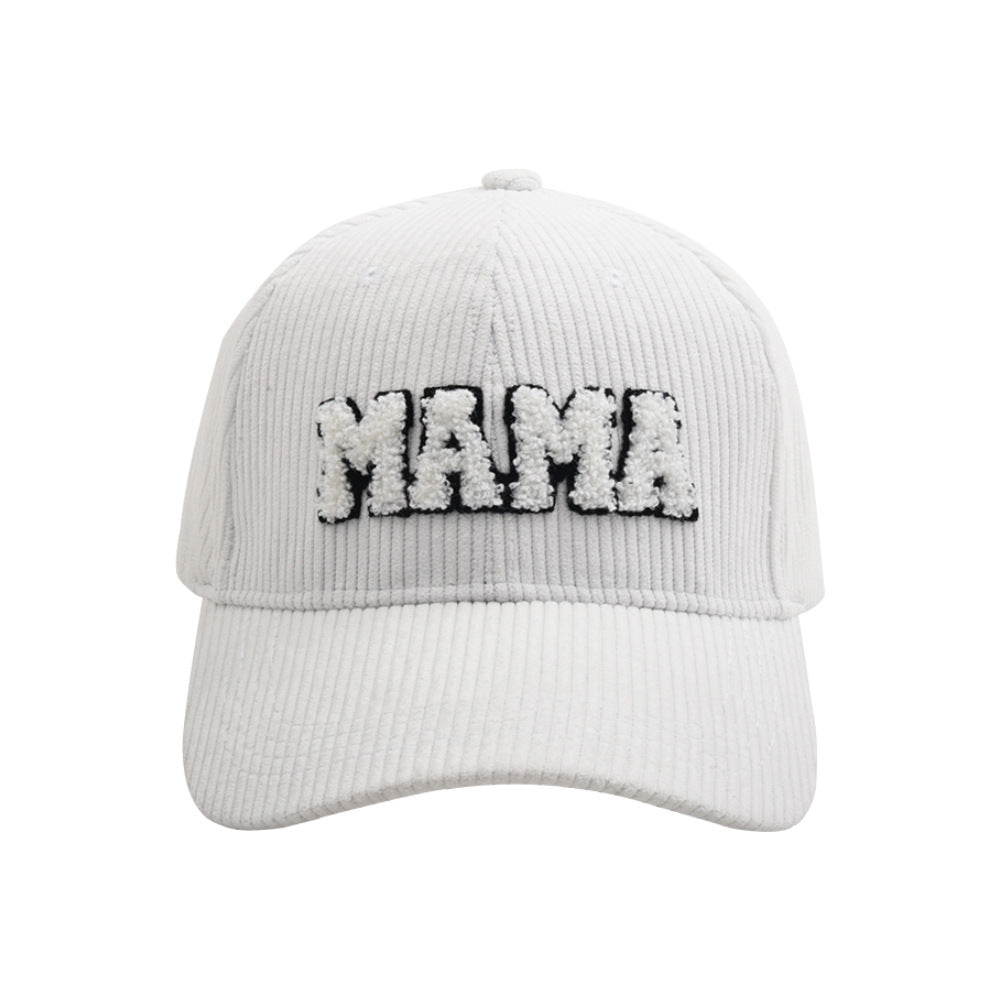 MAMA Parent-child Embroidered Corduroy Baseball Cap