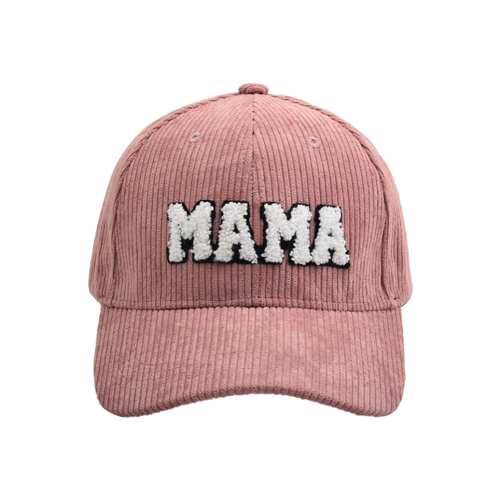 MAMA Parent-child Embroidered Corduroy Baseball Cap