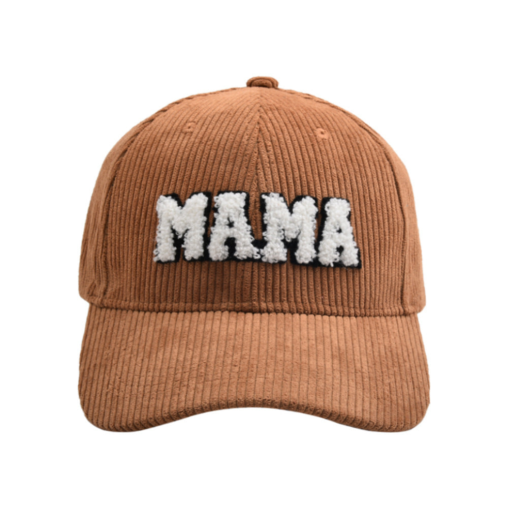 MAMA Parent-child Embroidered Corduroy Baseball Cap