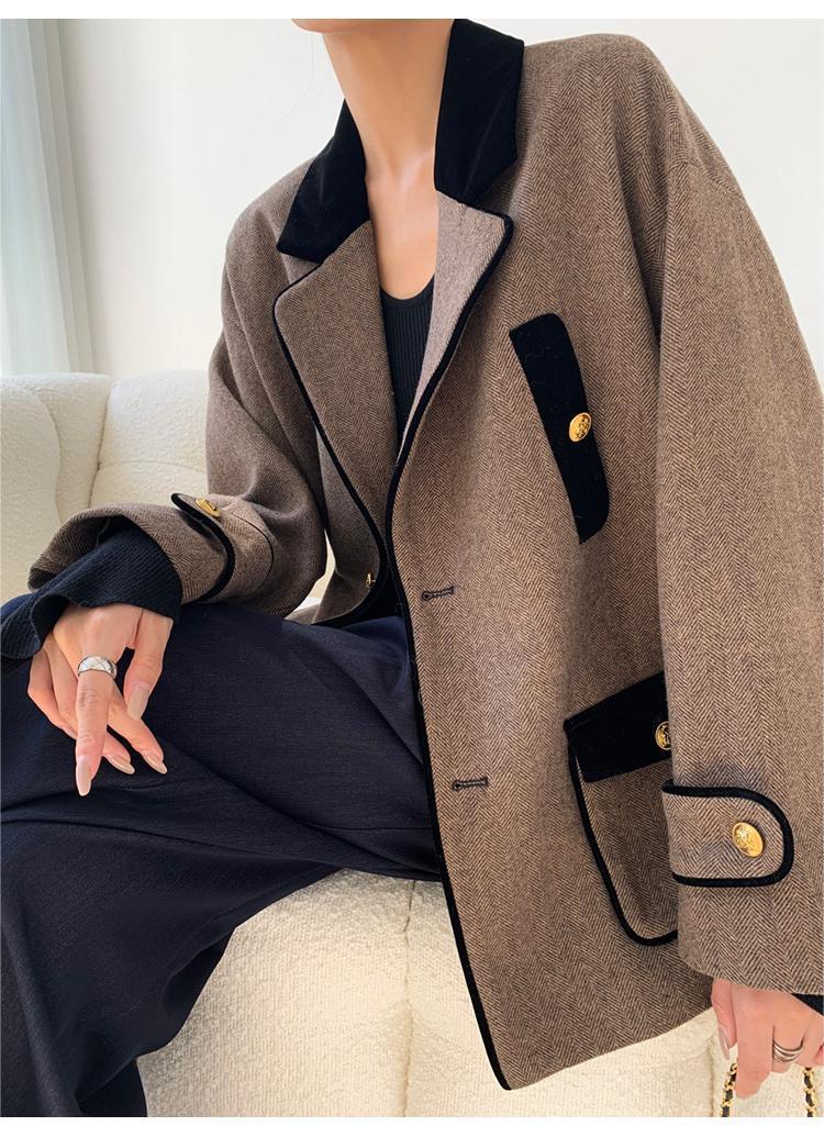 Women's Fashion Velvet Woolen Coat