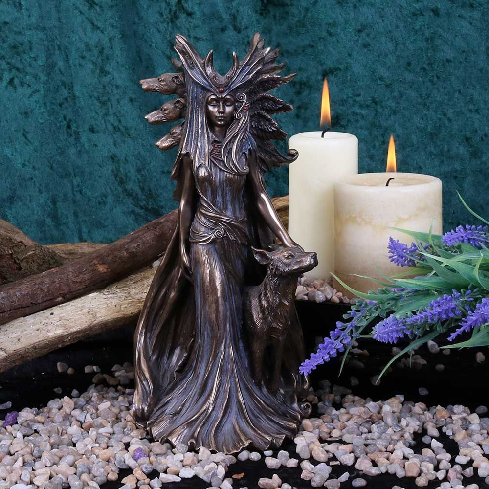 Goddess  Hecate And Dog Resin Statue