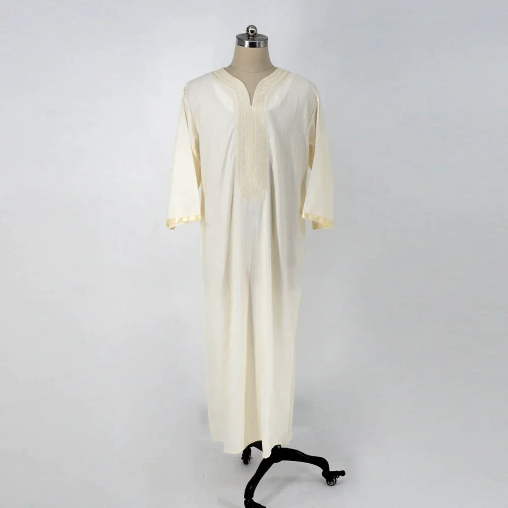 Ethnic Style Loose White Muslim Robe