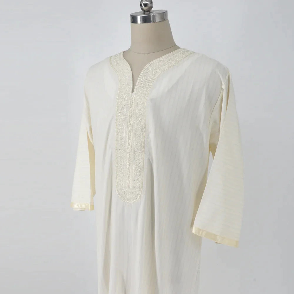 Ethnic Style Loose White Muslim Robe