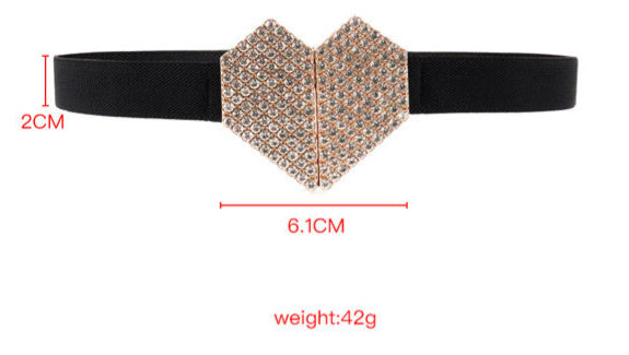 Heart Shape Rhinestone Belt