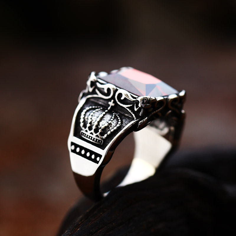 European Stainless Steel Crown Ring