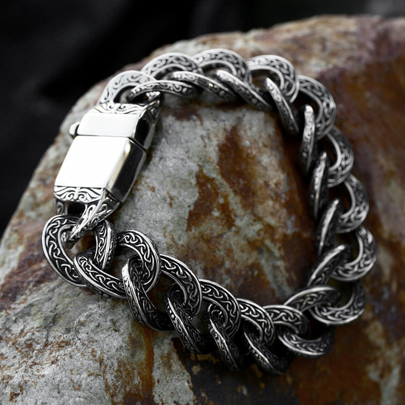 Viking Chain Titanium Stainless Steel Bracelet