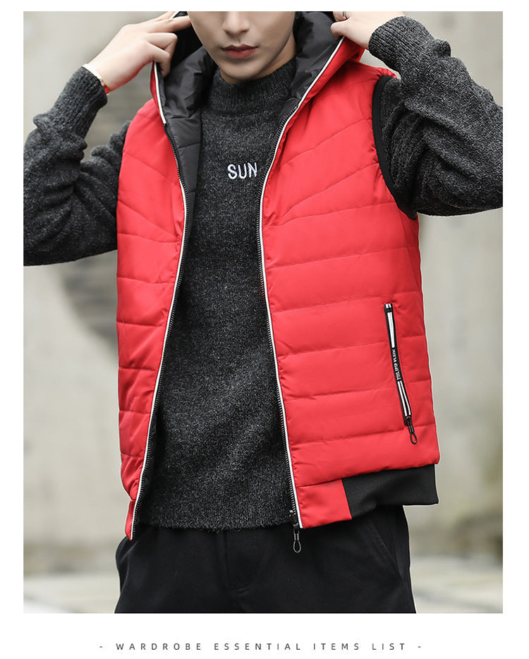 Casual Hooded Cotton Vest