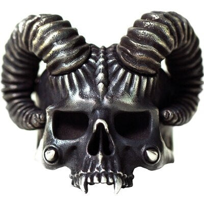 Satan Horn Devil Skull Ring