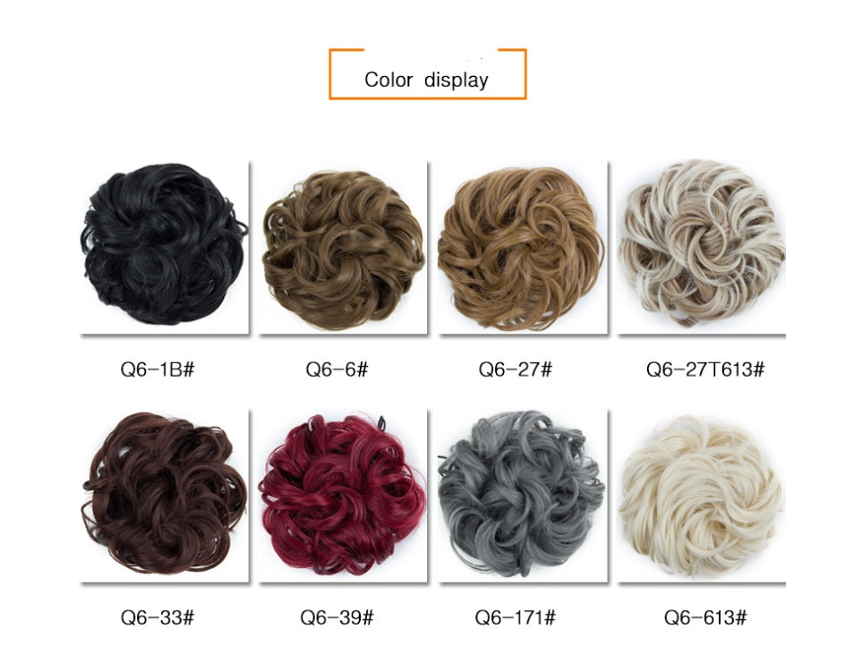 Popular hair bun fluffy natural drawstring fiber hair