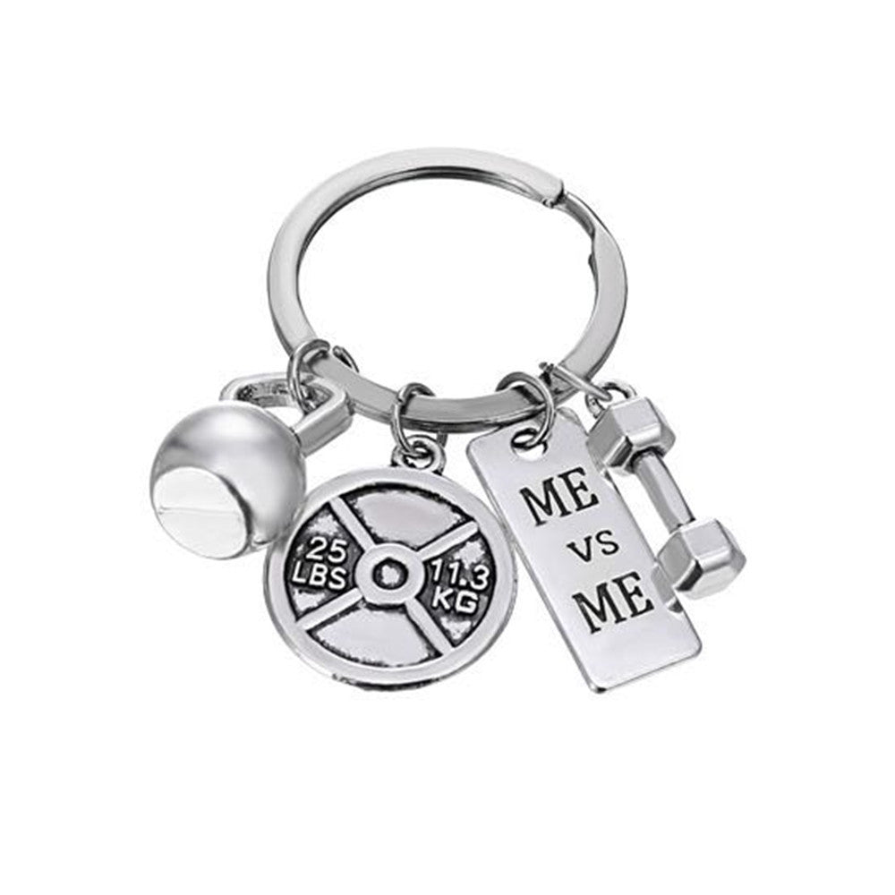 Dumbbell Barbell Kettlebell Keychain