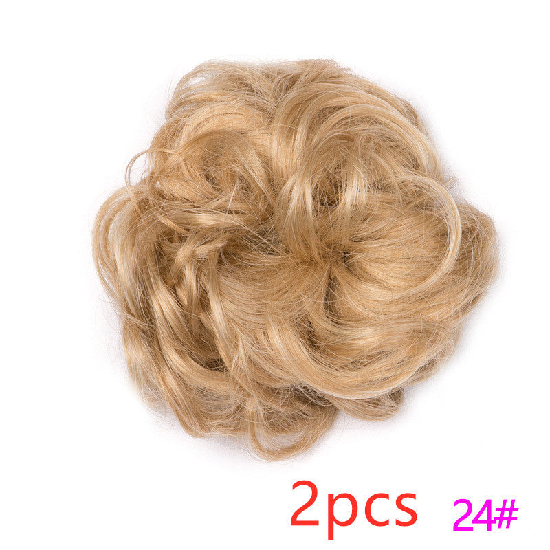 Popular hair bun fluffy natural drawstring fiber hair