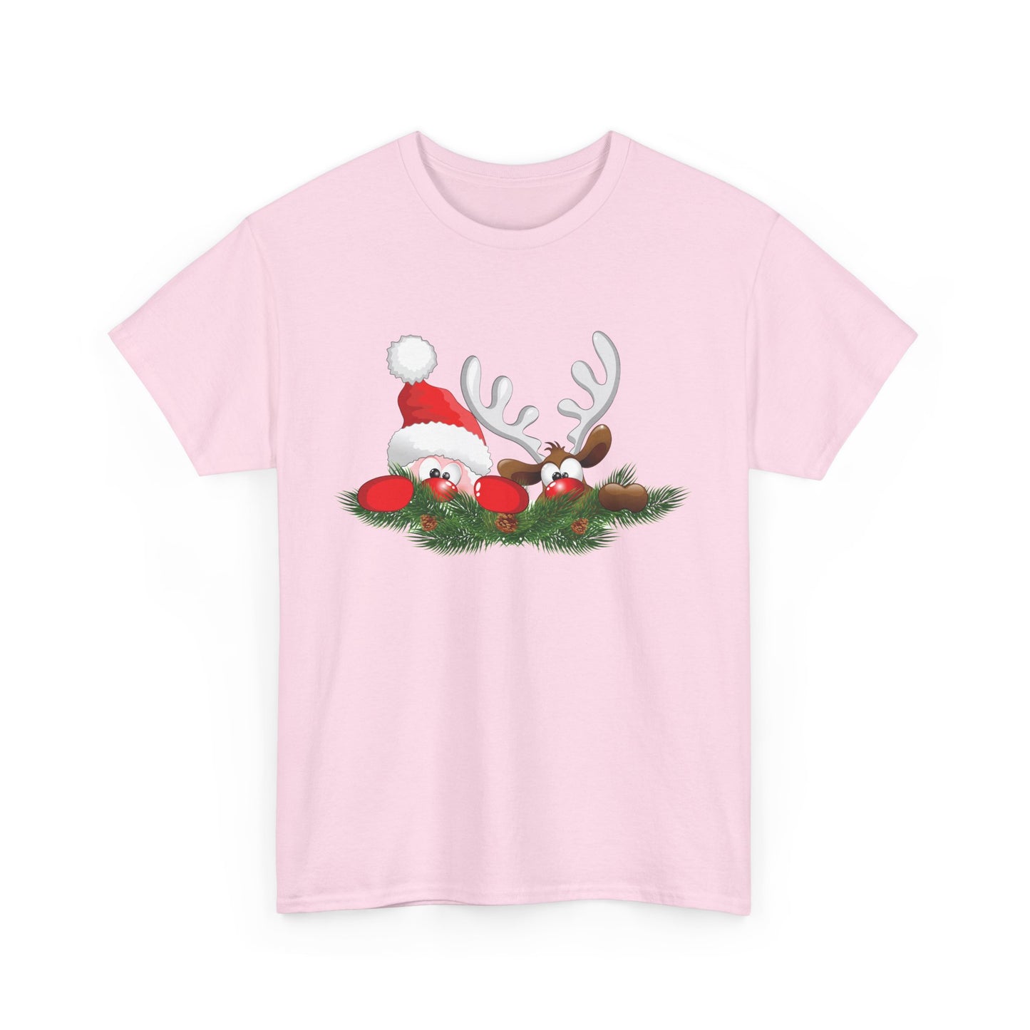 Peeking Santa. Heavy Cotton T-Shirt