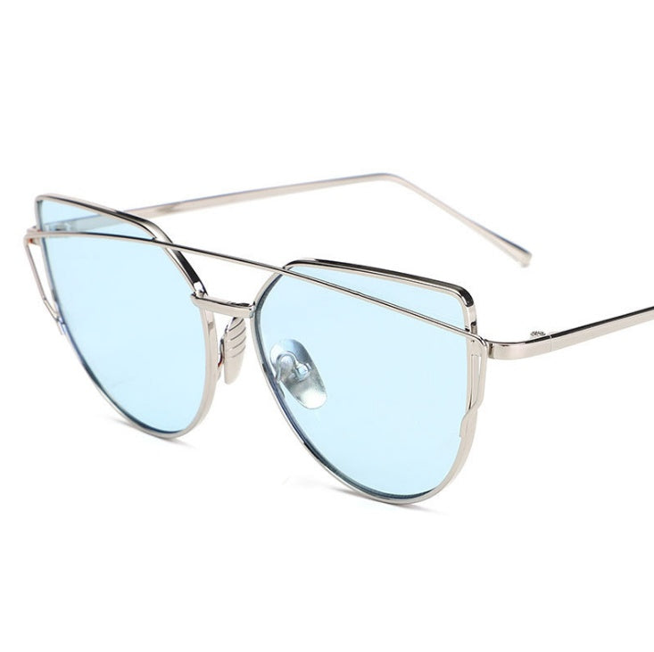 Metal frame cat eye sunglasses