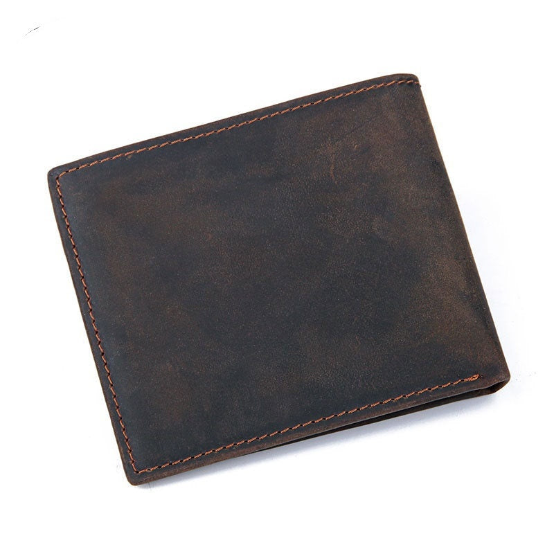 Men's Top Layer Crazy Horse Skin Multifunction Wallet