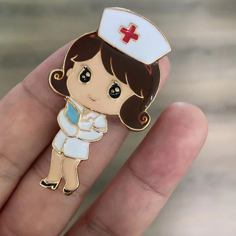 Cute Cartoon Nurse Brooch