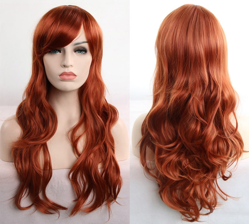 Anime cos wig color 80cm long curly cosplay