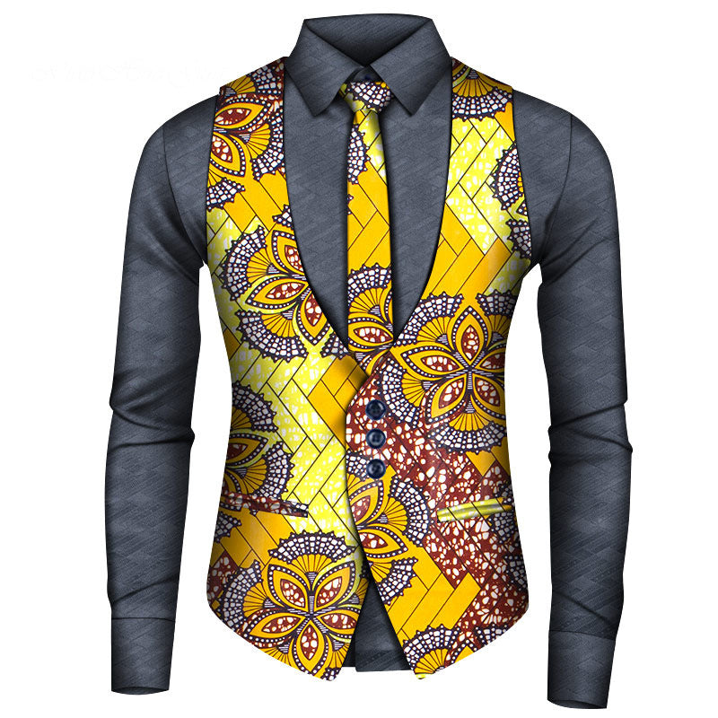 Men's Shirt Vest Tie Three-piece Set