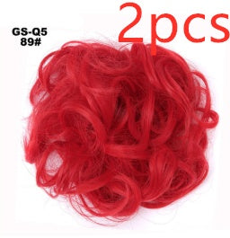 Popular hair bun fluffy natural drawstring fiber hair