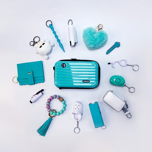 Teal Personal Defense Keychain Set