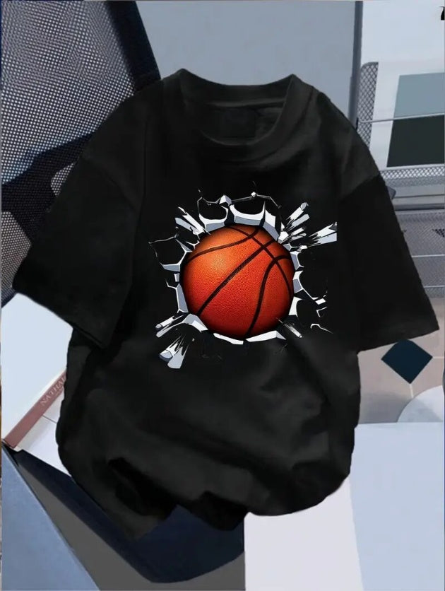 Breaking out Basketball 3D Printed Loose T-shirt