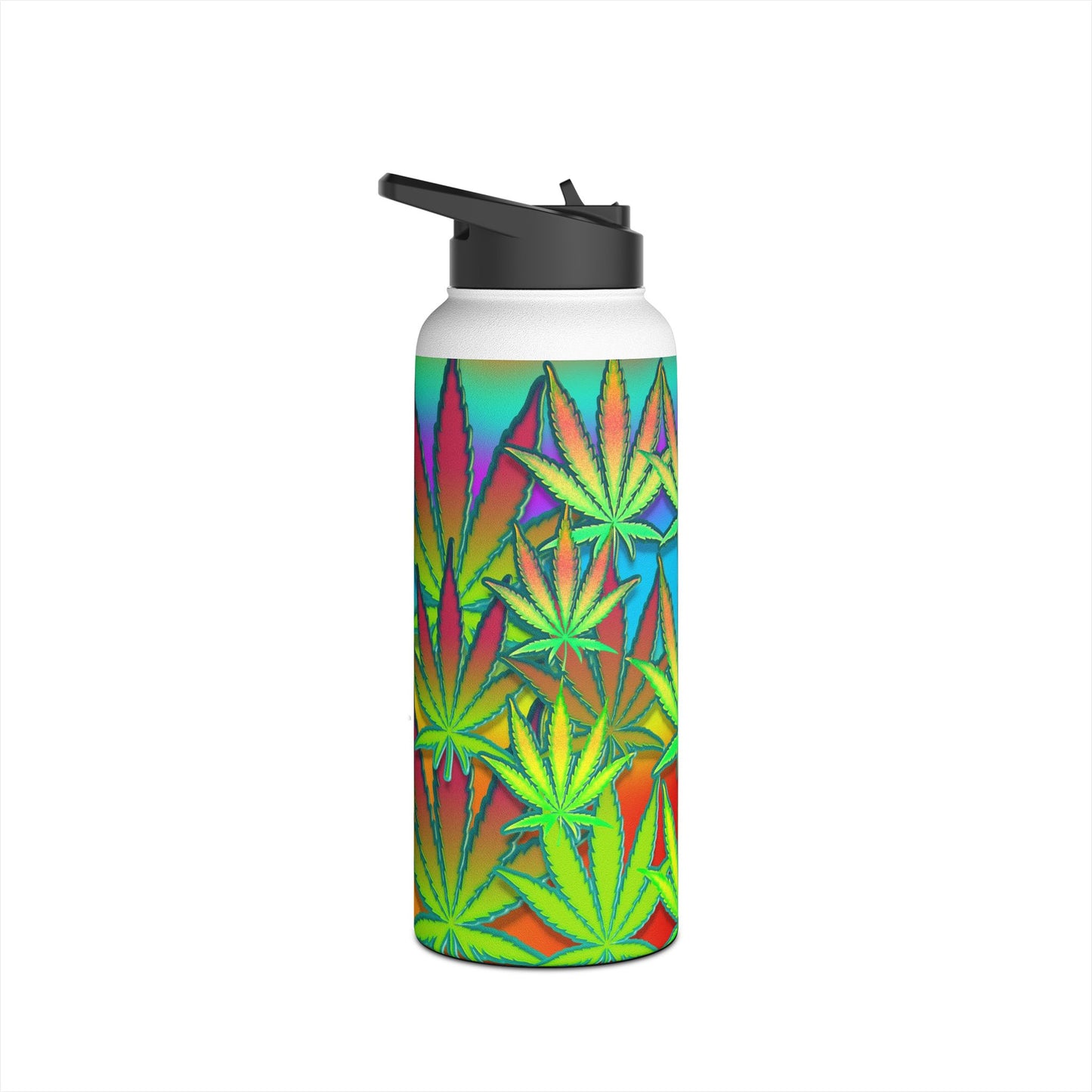 Marijuana Leaf. Stainless Steel Water Bottle