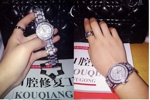 Rhinestone Diamond Steel Strap Watch