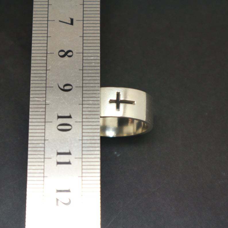 Stainless Steel Cross Couple Rings