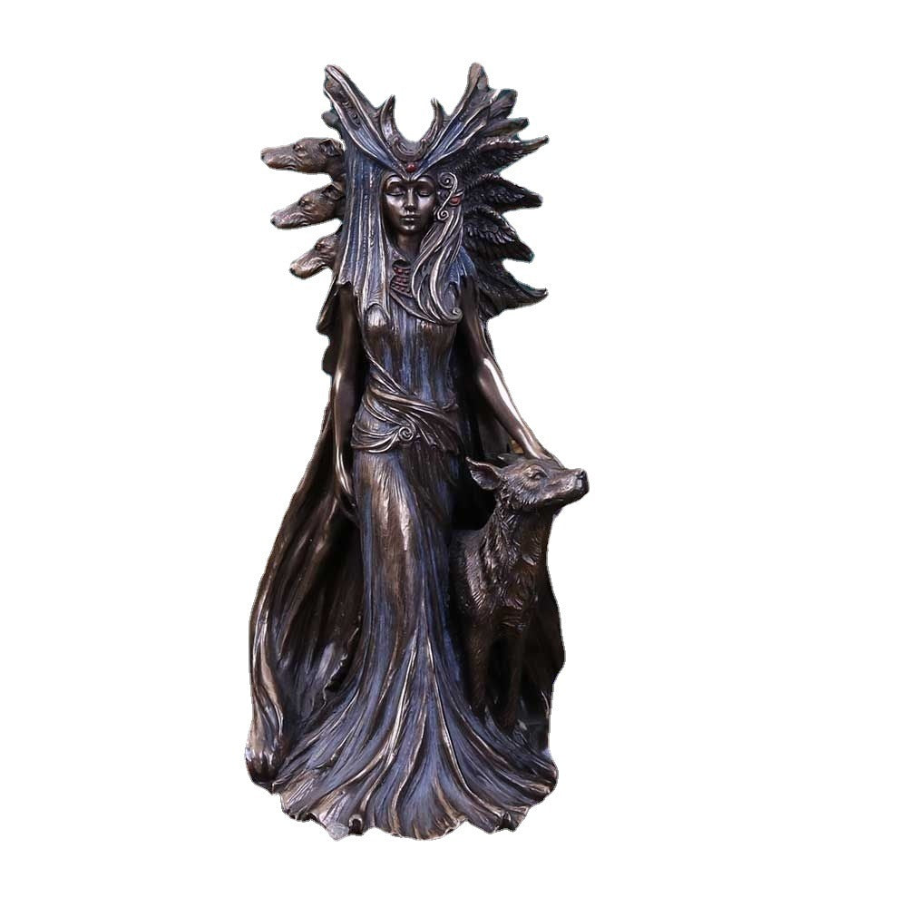 Goddess  Hecate And Dog Resin Statue