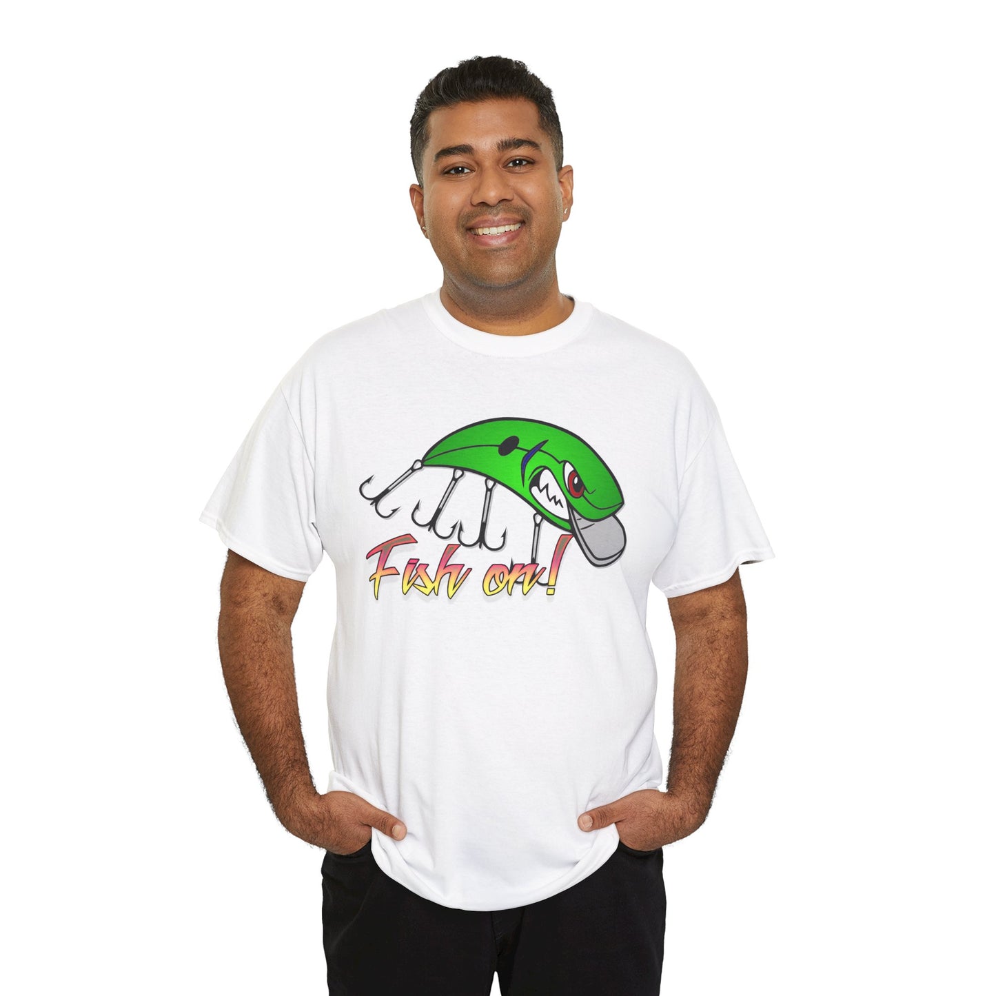 Fish on Lure, Heavy Cotton T-Shirt