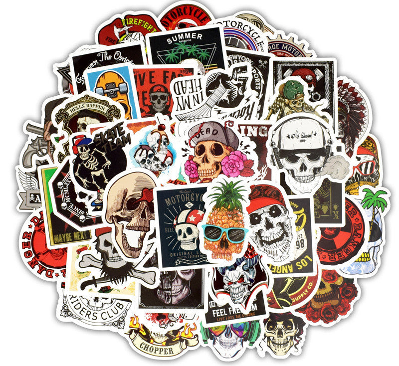 Skull head stickers