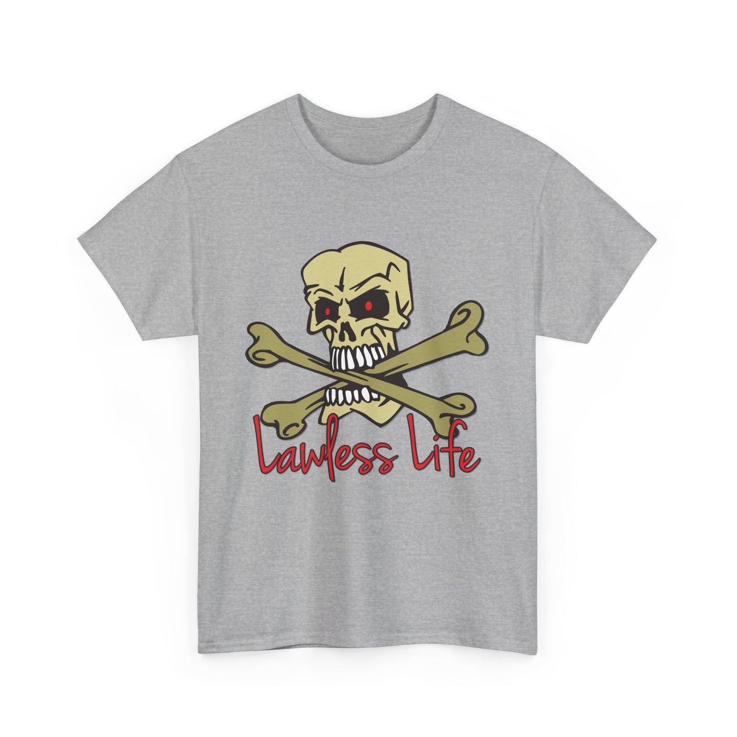 Lawless Life Skull & Bones. Heavy Cotton T-Shirt