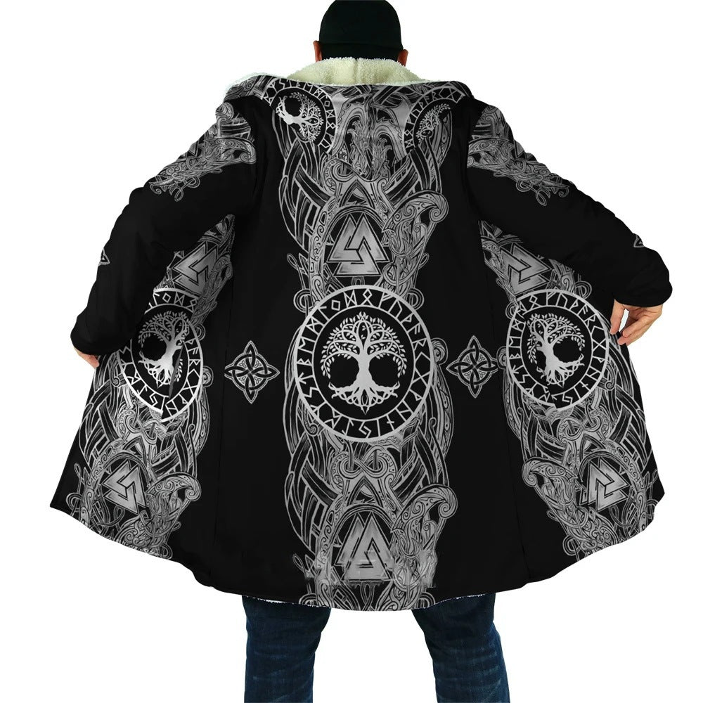 Men's Viking Wool Fleece Hooded Cape