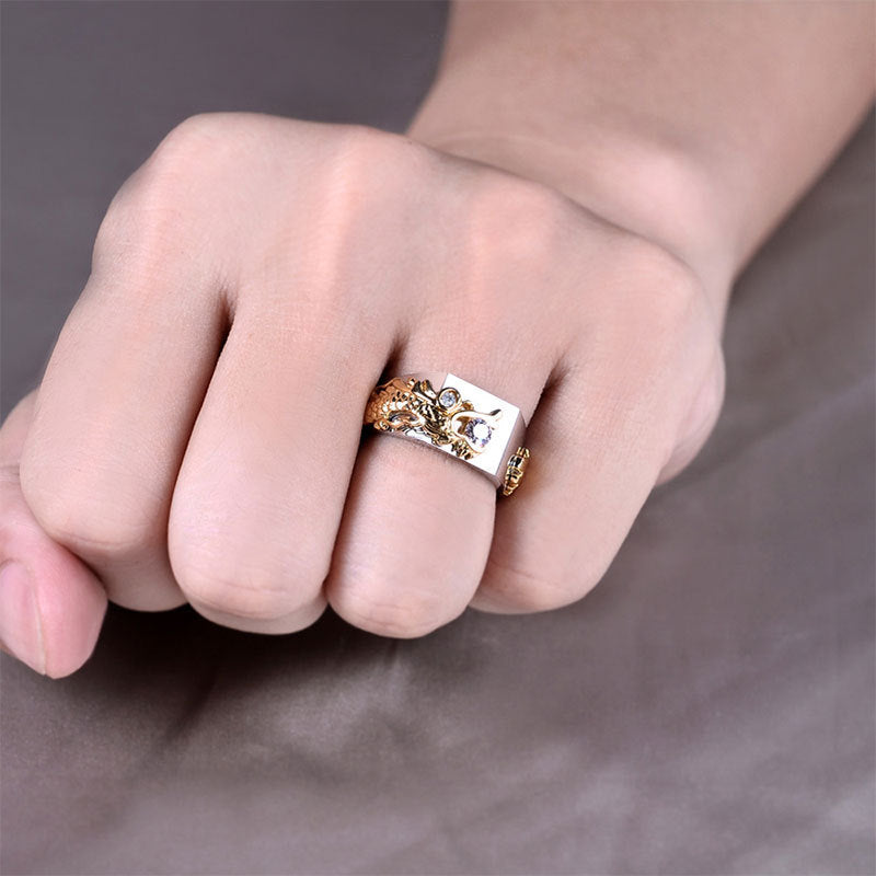 Dragon Two-Tone Zircon Rhinestone Ring