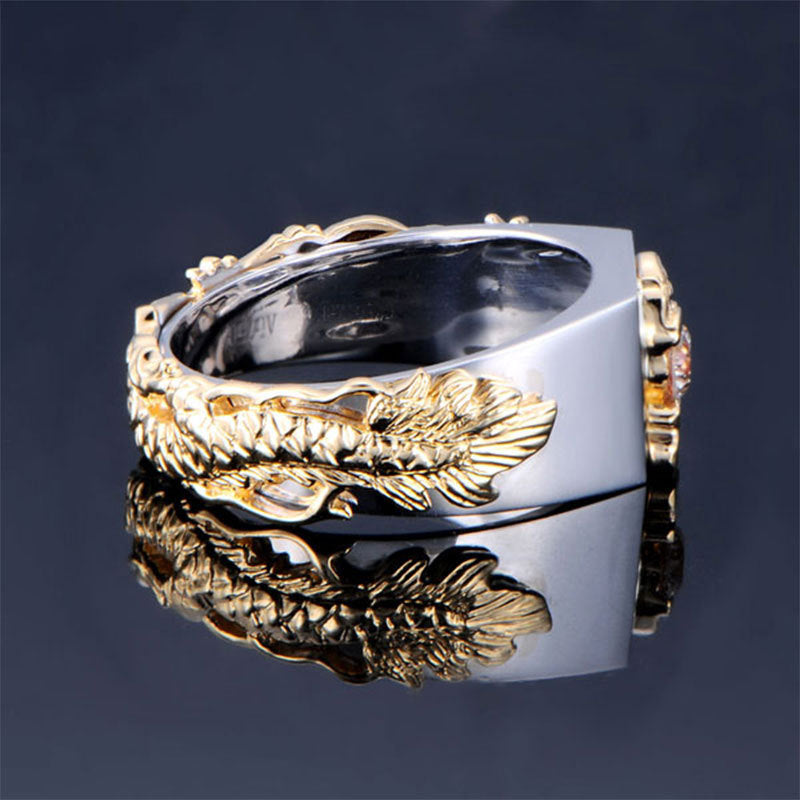 Dragon Two-Tone Zircon Rhinestone Ring