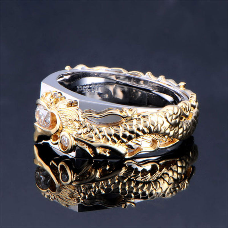 Dragon Two-Tone Zircon Rhinestone Ring