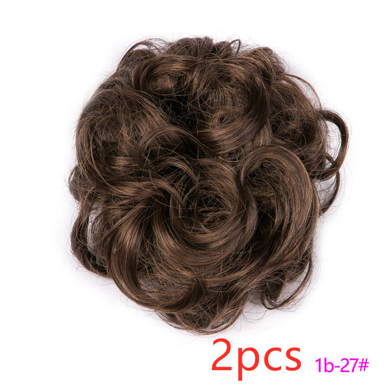 Popular hair bun fluffy natural drawstring fiber hair