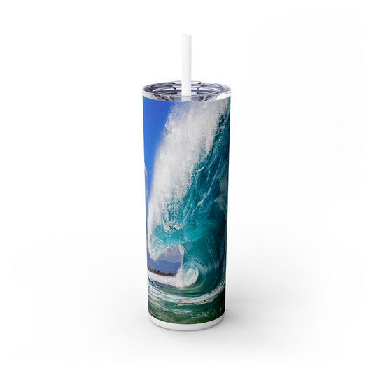 Ocean Wave. 20oz Skinny Tumbler with Straw