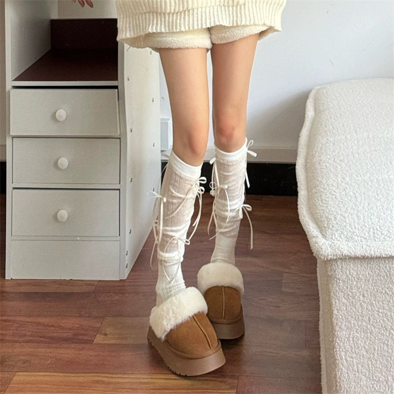 Ballet Style Bow Socks