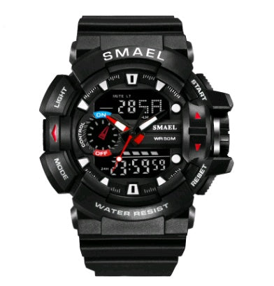 Waterproof double display multi-function LED watch