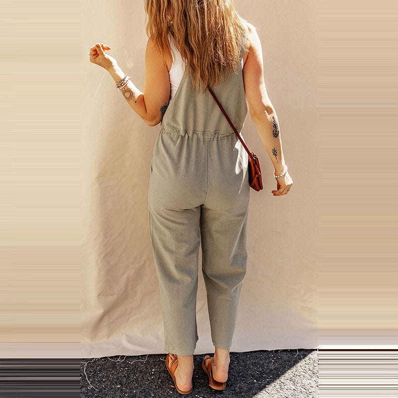 Solid Color Camisole Jumpsuit