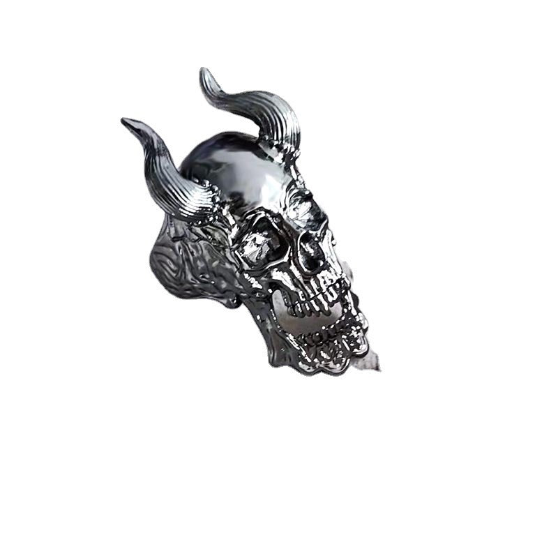 Horned Devil Skull Ring