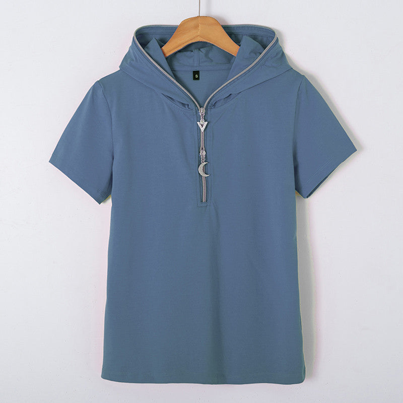 Hooded Zipper Slim Fit Hooded Shirt