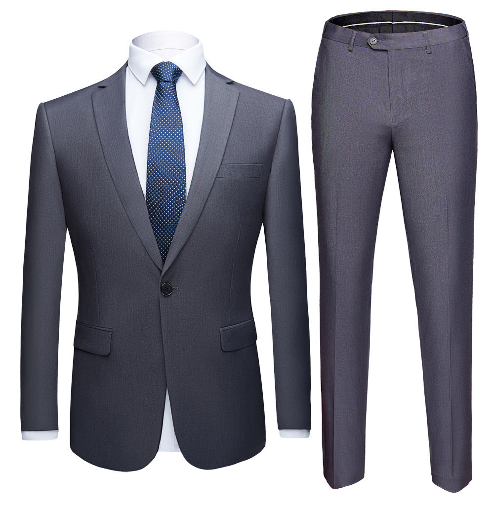 Solid Color 2-piece Suit