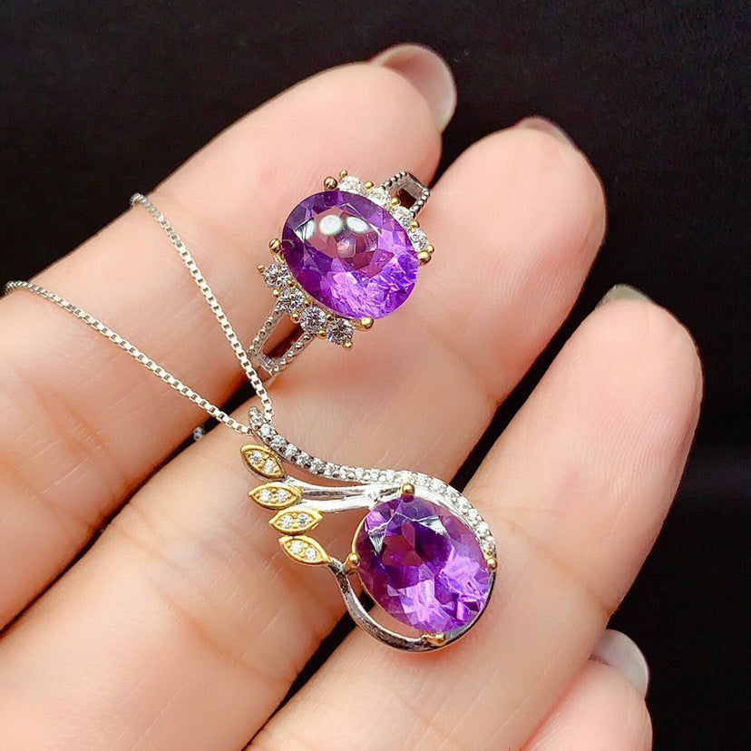 Amethyst Color Gems Necklace