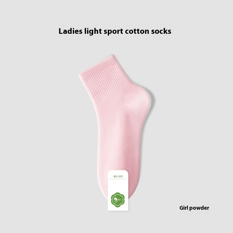 Summer Thin Pure Cotton Deodorant Sweat Absorbing Sports Tube Socks