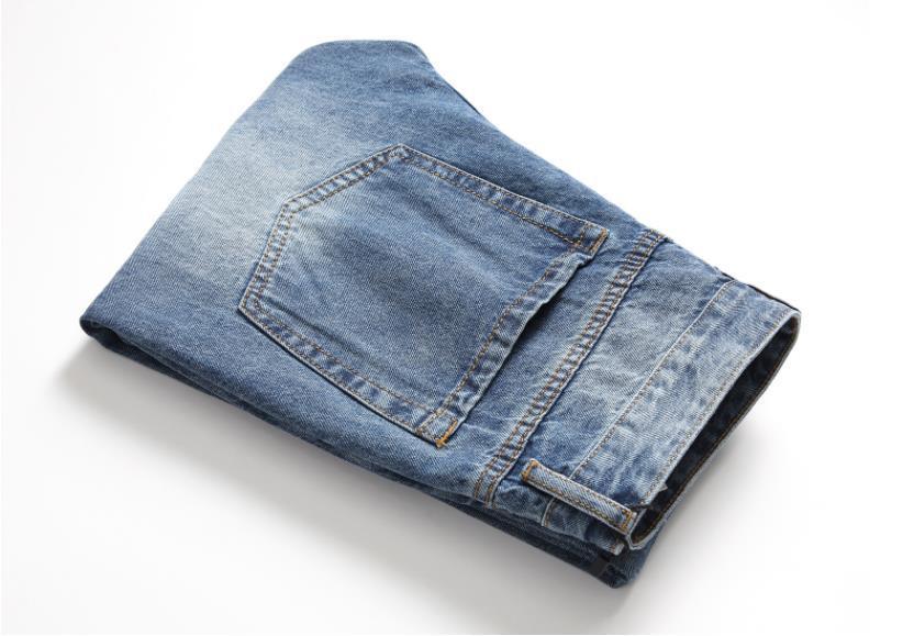 Men's Classic Blue Jeans with Holes