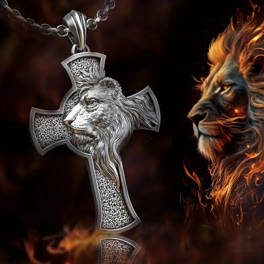 Lions Head Cross Necklace.