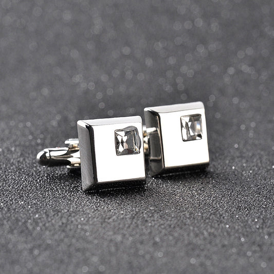 Fashionable Men's French Diamond Cufflinks