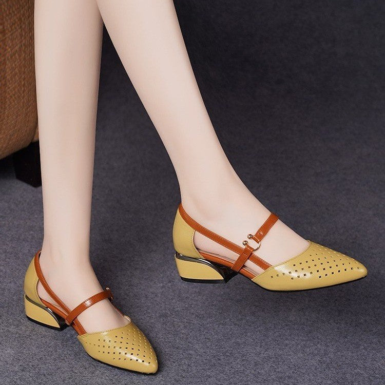 Low Heel Closed Toe Sandals